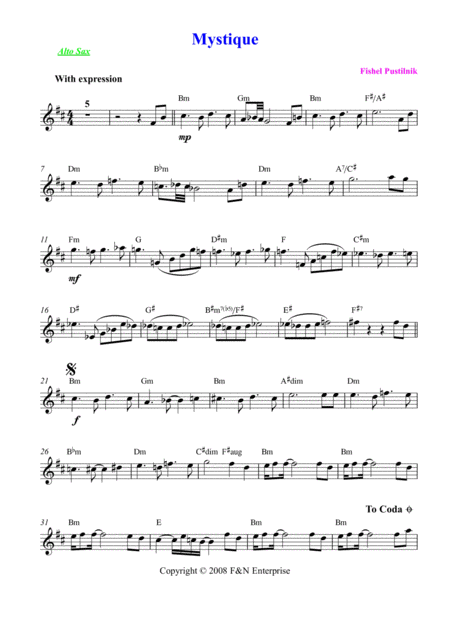 Mistique Background Track For Alto Sax From Cd Sax Voyage Video Page 2