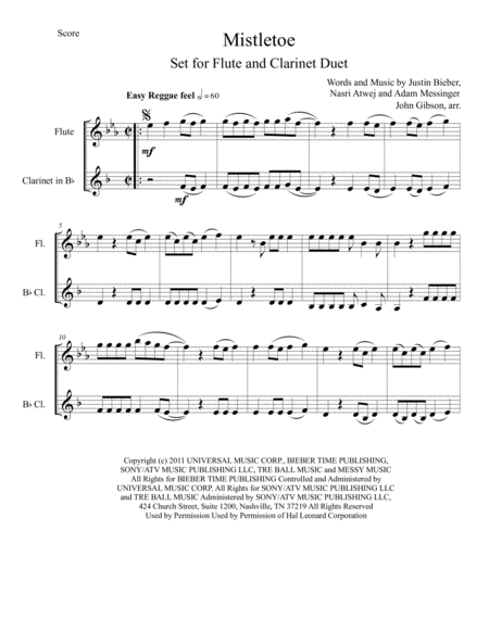 Mistletoe By Justin Bieber For Flute And Clarinet Duet Page 2