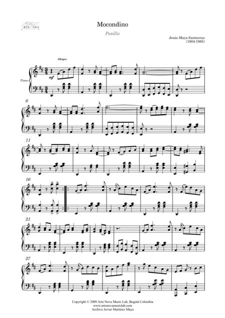 Mocondino Pasillo For Piano Latin Folk Music Page 2
