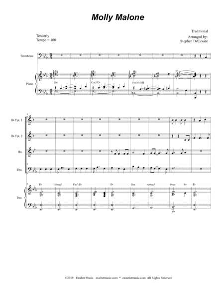 Molly Malone For Brass Quartet And Piano Page 2