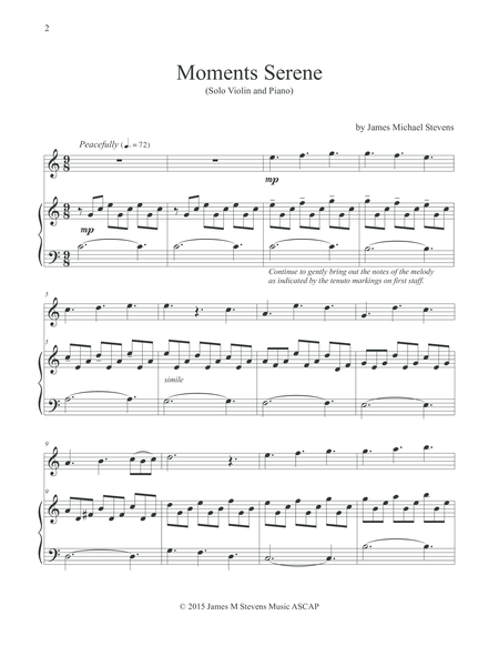 Moments Serene Solo Violin Piano Page 2