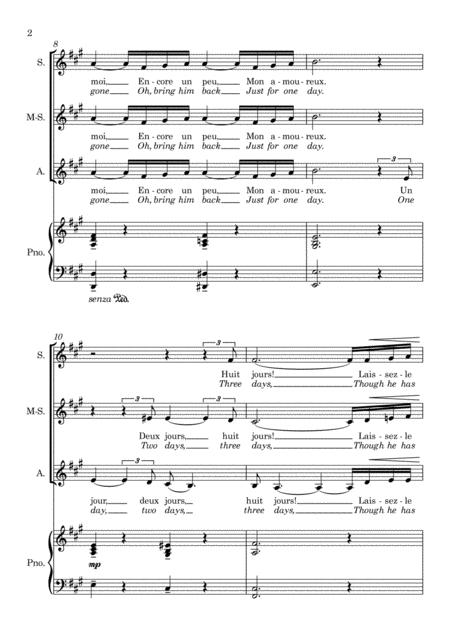 Mon Dieu By Edith Piaf For Women Choir Ssa A4 Version Page 2