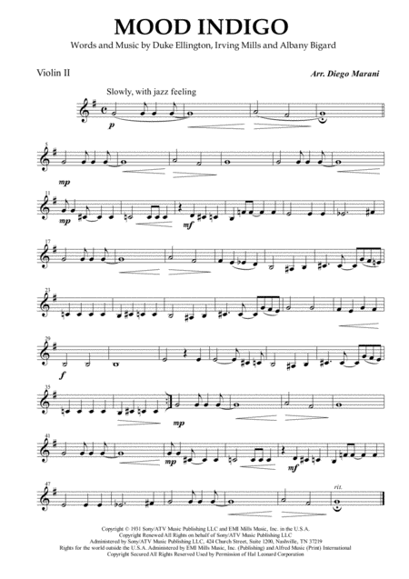 Mood Indigo For String Quartet Page 2