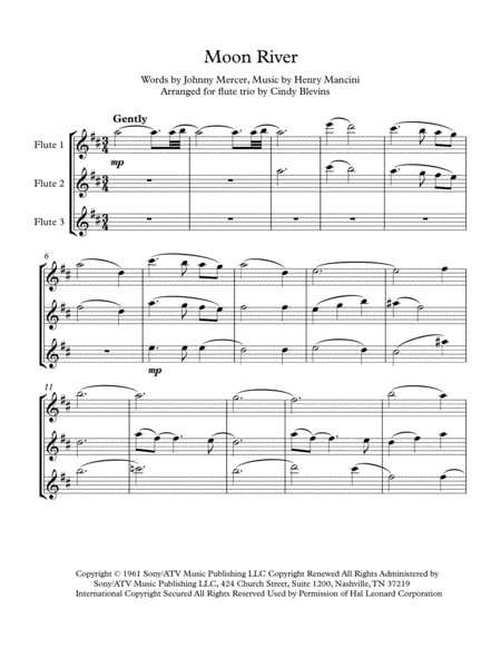 Moon River Arranged For Flute Trio Page 2
