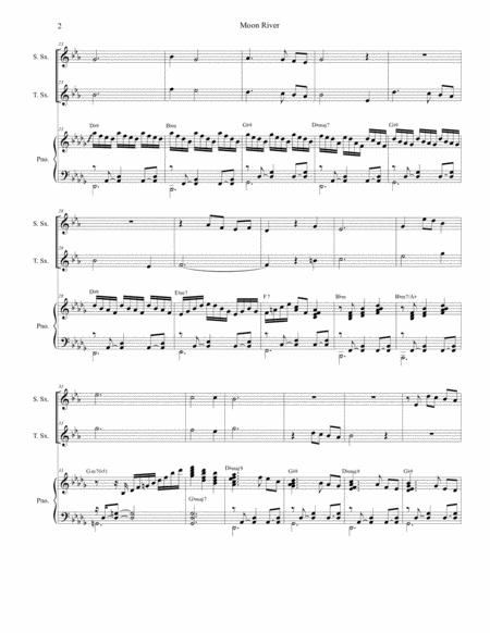 Moon River Duet For Soprano Tenor Saxophone Page 2