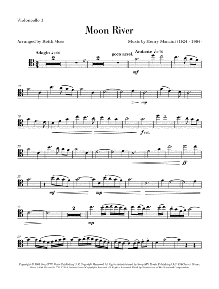 Moon River For Cello Sextet Page 2