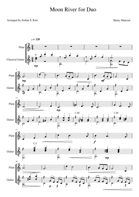 Moon River For Flute Guitar Duet Page 2