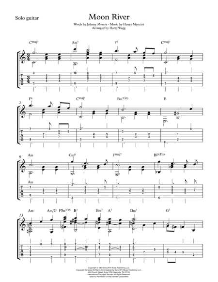 Moon River Solo Jazz Guitar Page 2