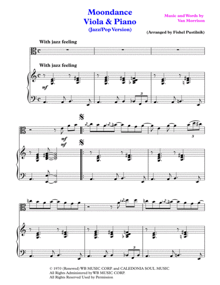 Moondance With Improvisation For Viola And Piano Video Page 2