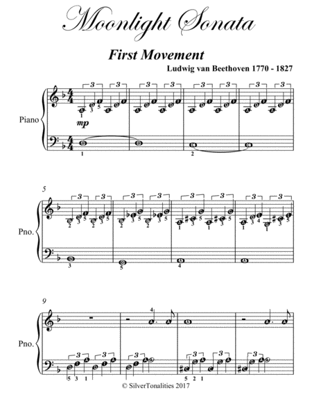 Moonlight Sonata First Movement Easiest Piano Sheet Music Page 2
