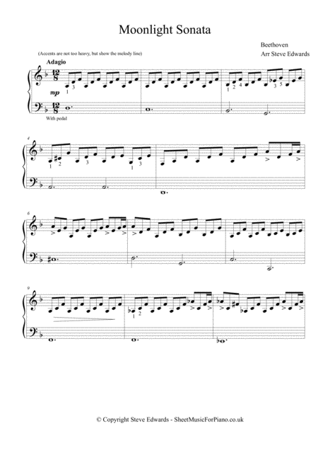 Moonlight Sonata For Easy Piano Page 2