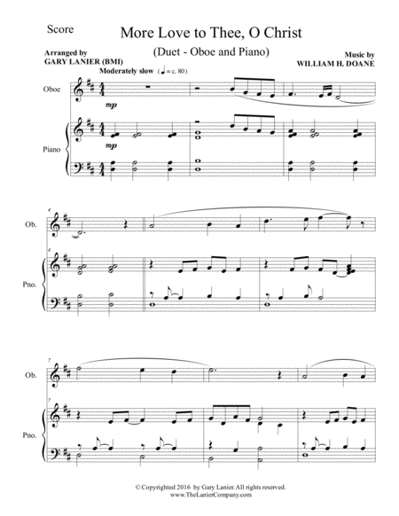More Love To Thee O Christ Duet Oboe Piano With Parts Page 2