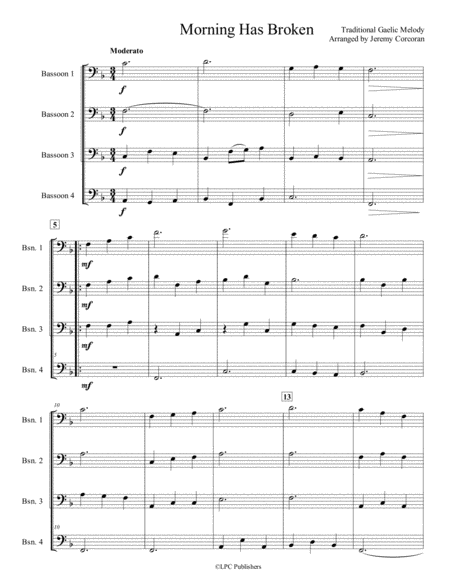 Morning Has Broken For Bassoon Quartet Page 2