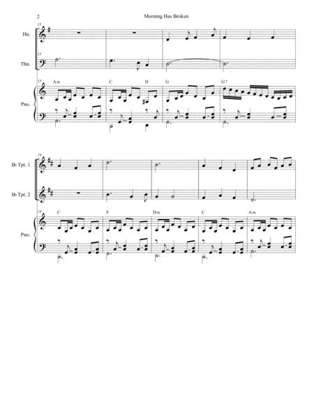 Morning Has Broken For Brass Quartet Page 2