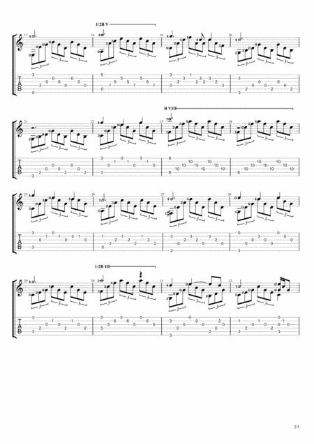 Morning Has Broken Solo Guitar Tablature Page 2