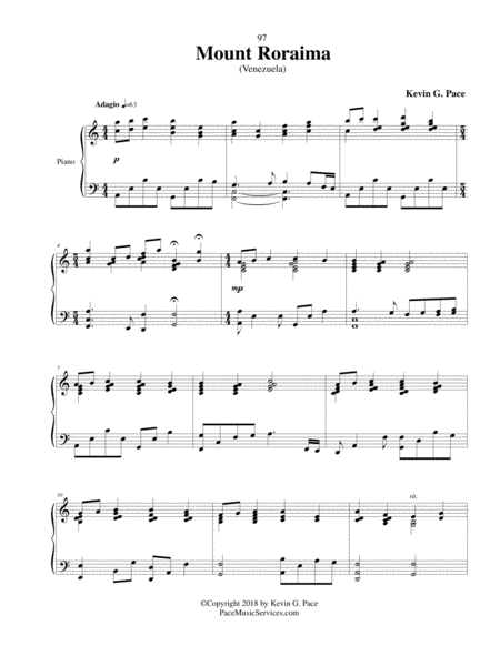 Mount Roraima Original Piano Solo Page 2