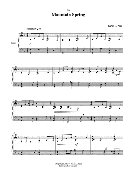 Mountain Spring Original Piano Solo Page 2