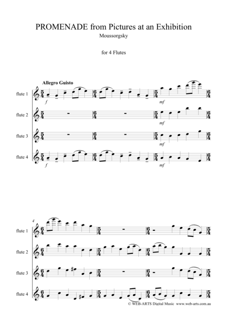 Moussorgsky Promenade From Pictures At An Exhibition For 4 Flutes Page 2