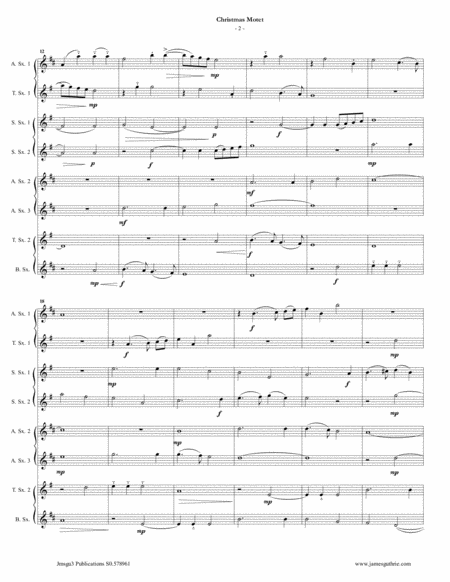 Mouton Christmas Motet For Sax Choir Page 2