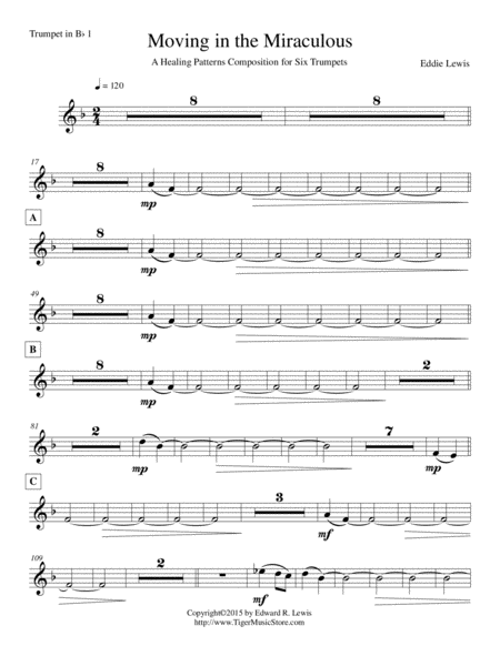 Moving In Miracles Healing Patterns For Trumpet Sextet By Eddie Lewis Page 2