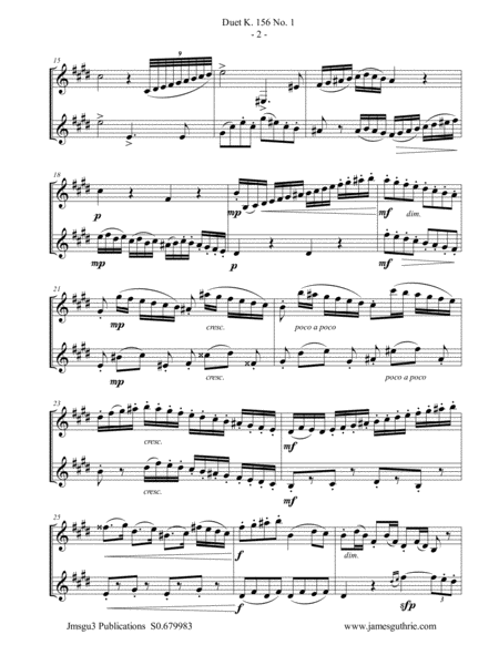 Mozart 3 Duets K 156 Complete For Alto Clarinet Duo Page 2