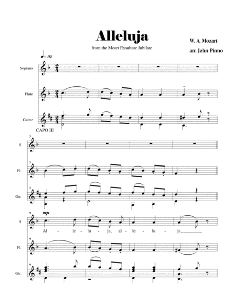 Mozart Alleluja Soprano Voice Flute And Classical Guitar Page 2