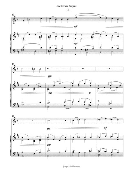 Mozart Ave Verum Corpus For Oboe D Amore Piano Page 2