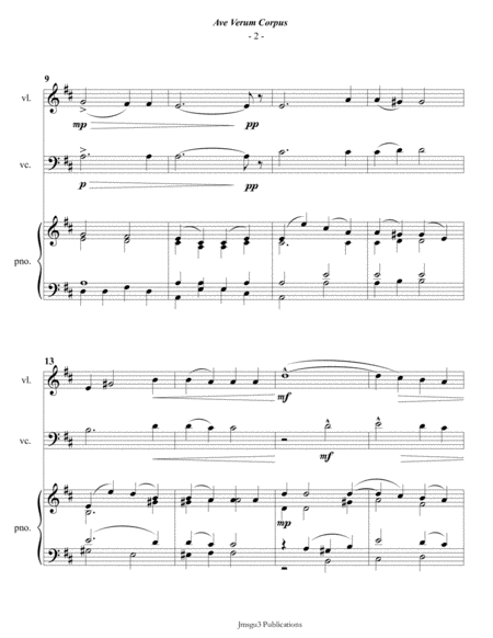 Mozart Ave Verum Corpus For Piano Trio Page 2