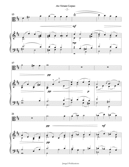 Mozart Ave Verum Corpus For Viola Piano Page 2