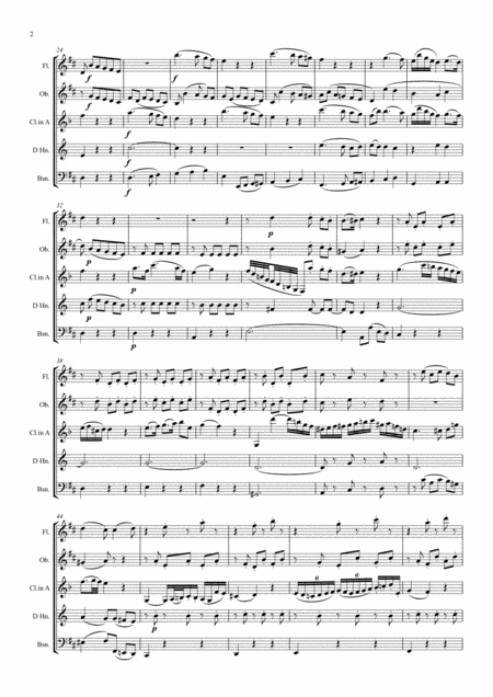 Mozart Clarinet Concerto K622 Mvt Ii Adagio Original Key Of D Wind Quintet Clarinet Feature Page 2