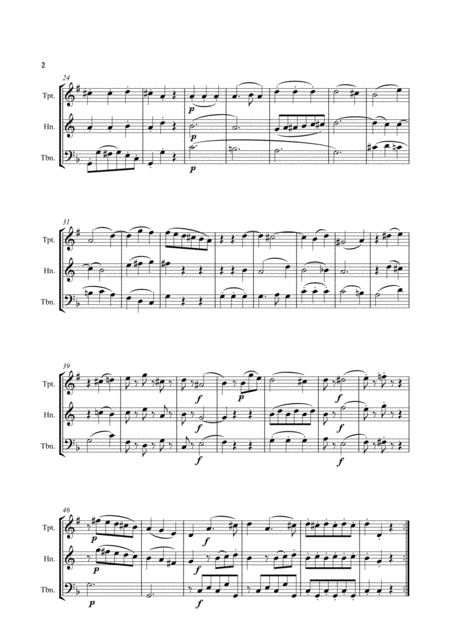 Mozart Divertimento No 1 Complete From Five Divertimenti For 3 Basset Horns Kv439b Brass Trio Trumpet Horn Trombone Page 2