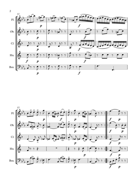 Mozart Divertimento No 12 In Eb Major For Wind Quintet Page 2