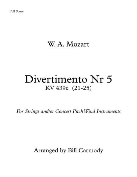 Mozart Divertimento Nr 5 Concert Pitch Page 2