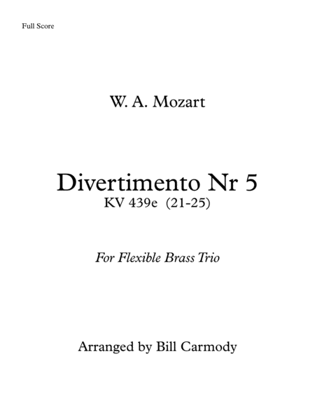 Mozart Divertimento Nr 5 K 439b Flexible Brass Trio Page 2