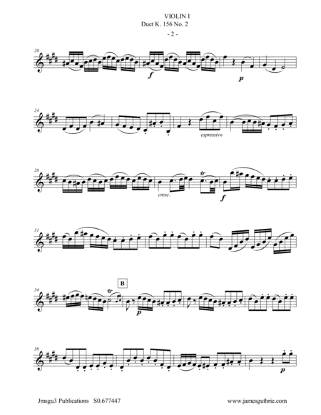 Mozart Duet K 156 No 2 For Violin Duo Page 2