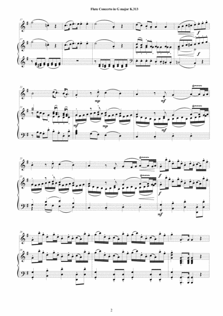 Mozart Flute Concerto In G Major K 313 For Flute And Piano Score And Part Page 2