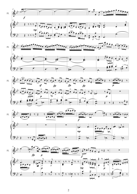 Mozart Hunt Quartet No 17 In B Flat Major Flute And Piano Page 2