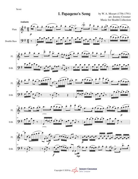 Mozart Magic Flute Selections Music For Health Duet For Flute Double Bass Page 2