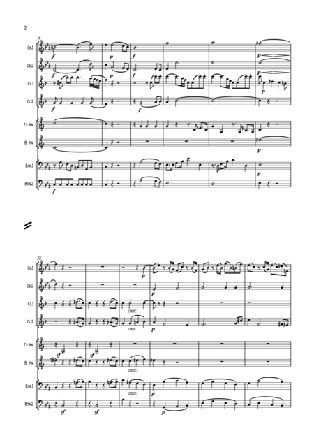 Mozart Maurerische Trauermusik K 477 Masonic Funeral Music Wind Octet 2 Ob 2 Cl 2 Hn 2 Bsn Page 2