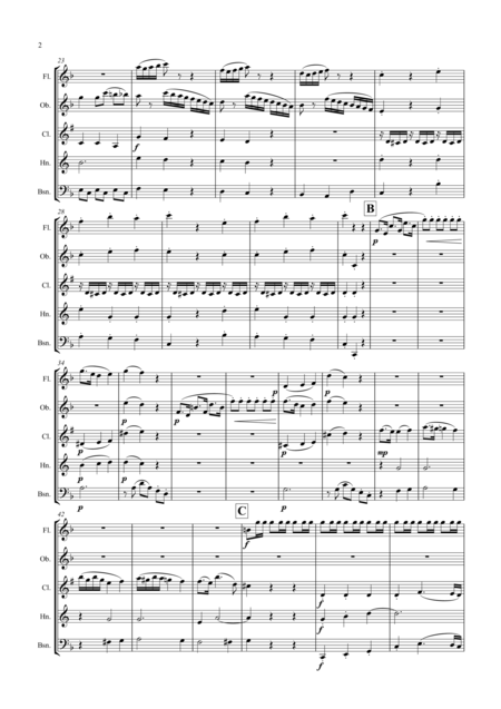 Mozart Piano Sonata No 19 K547a Wind Quintet Page 2