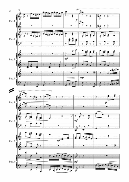 Mozart Rondo Alla Turka 2 Pianos 8 Hands Page 2