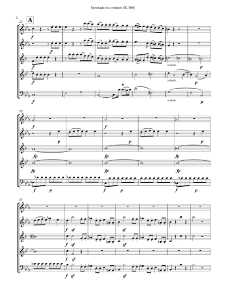 Mozart Serenade In C Minor K 388 Arranged For Wind Quintet Page 2