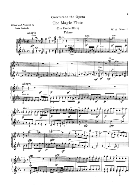 Mozart The Magic Flute Overture For Piano Duet 1 Piano 4 Hands Pm802 Page 2