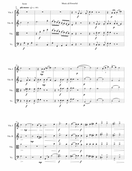 Music All Powerful For String Quartet Page 2