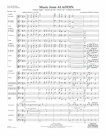 Music From Aladdin Arr Johnnie Vinson Conductor Score Full Score Page 2