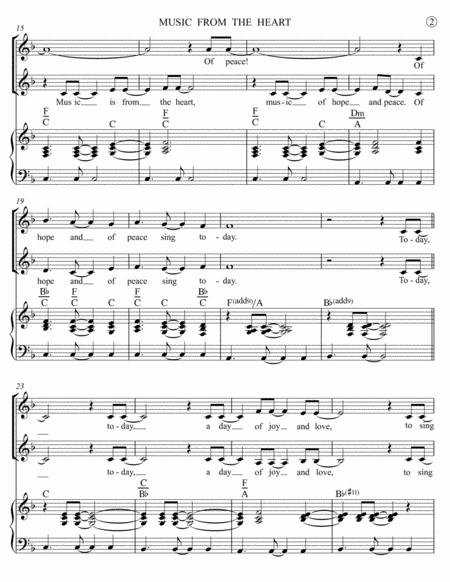 Music From The Heart Hope Peace Joy Love Two Part Treble Clef Vocal With Piano Page 2