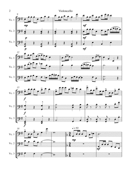 Music In Variations Iii For Three Cellos Page 2