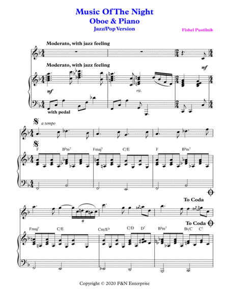 Music Of The Night For Oboe And Piano Video Page 2