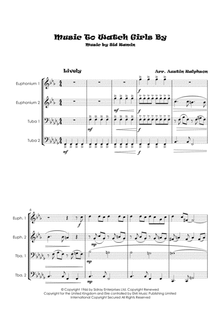 Music To Watch Girls By Tuba Quartet Eett Page 2