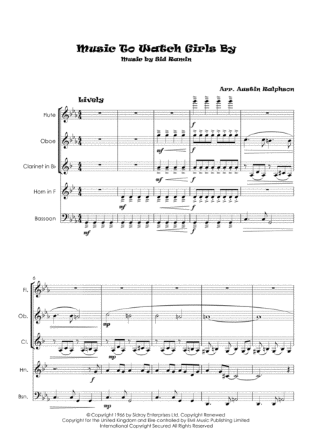 Music To Watch Girls By Wind Quintet Page 2